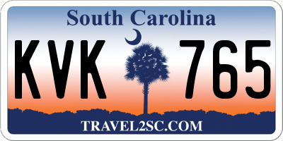 SC license plate KVK765