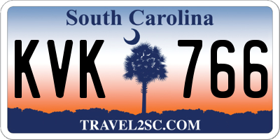 SC license plate KVK766
