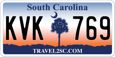 SC license plate KVK769
