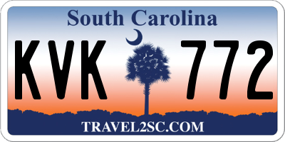 SC license plate KVK772