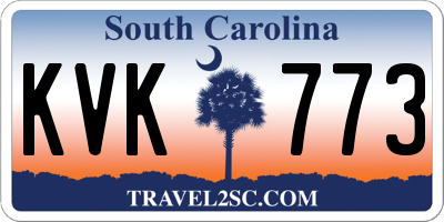 SC license plate KVK773