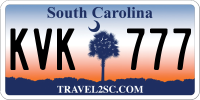 SC license plate KVK777