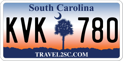 SC license plate KVK780