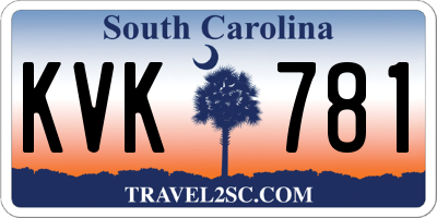 SC license plate KVK781