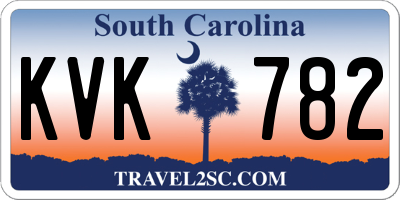 SC license plate KVK782