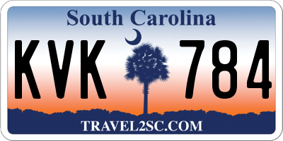 SC license plate KVK784