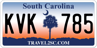 SC license plate KVK785