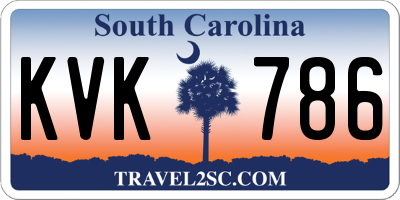 SC license plate KVK786