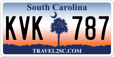 SC license plate KVK787