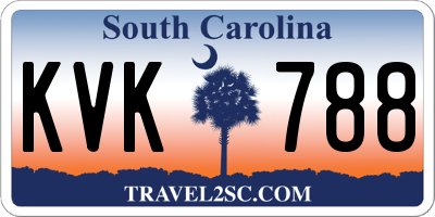 SC license plate KVK788
