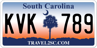 SC license plate KVK789