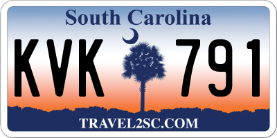 SC license plate KVK791