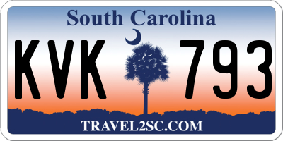 SC license plate KVK793