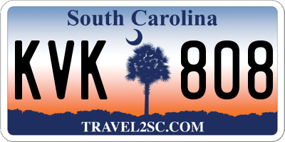 SC license plate KVK808