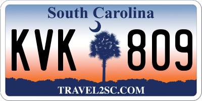 SC license plate KVK809