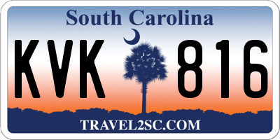 SC license plate KVK816