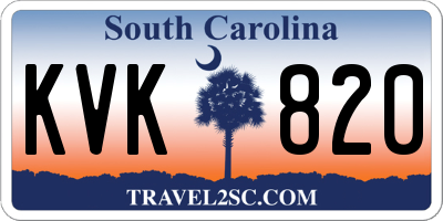SC license plate KVK820