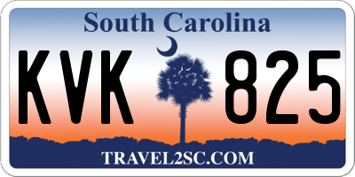 SC license plate KVK825