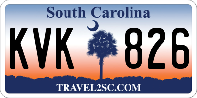 SC license plate KVK826