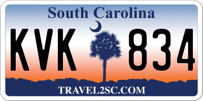 SC license plate KVK834