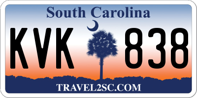 SC license plate KVK838