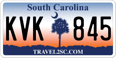 SC license plate KVK845