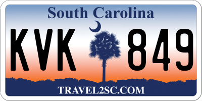 SC license plate KVK849