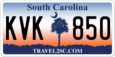 SC license plate KVK850
