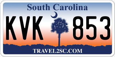 SC license plate KVK853
