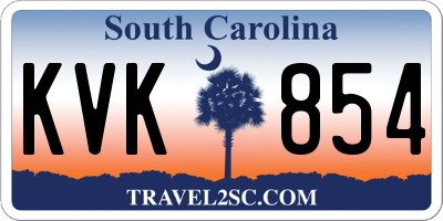 SC license plate KVK854