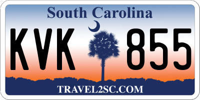 SC license plate KVK855
