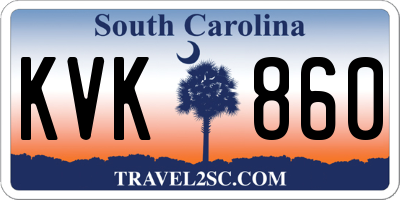 SC license plate KVK860