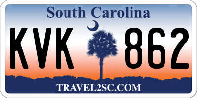 SC license plate KVK862