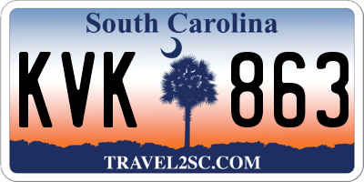 SC license plate KVK863