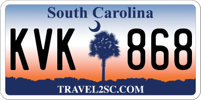 SC license plate KVK868