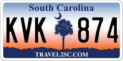 SC license plate KVK874