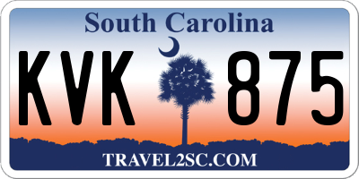 SC license plate KVK875