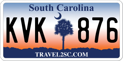 SC license plate KVK876