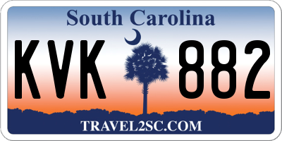SC license plate KVK882