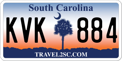 SC license plate KVK884
