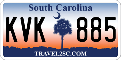 SC license plate KVK885