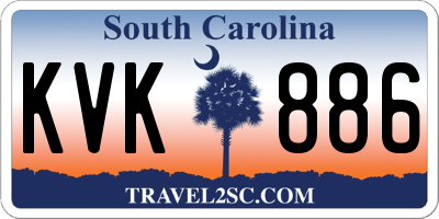 SC license plate KVK886