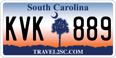 SC license plate KVK889