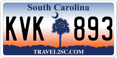 SC license plate KVK893