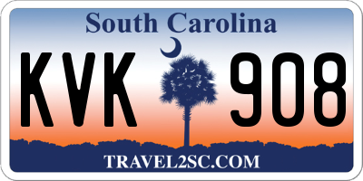 SC license plate KVK908