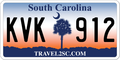 SC license plate KVK912