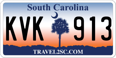SC license plate KVK913