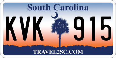 SC license plate KVK915
