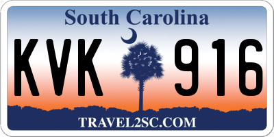 SC license plate KVK916