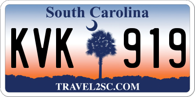 SC license plate KVK919